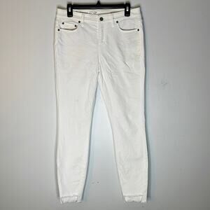 VINEYARD VINES White Distressed Hem Skinny Jeans Size 8